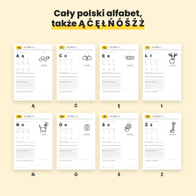Polskie litery Ą Ć Ę Ł Ń Ó Ś Ż